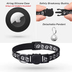 Airtag Pet Collar for Girl Boy Cats , Reflective Kitten Collar with Apple Air Tag Holder and Bell Quick Breakaway Release