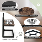 5 Heights Elevated Pet Feeder with Detachable Stainless Steel Bowl for Dogs