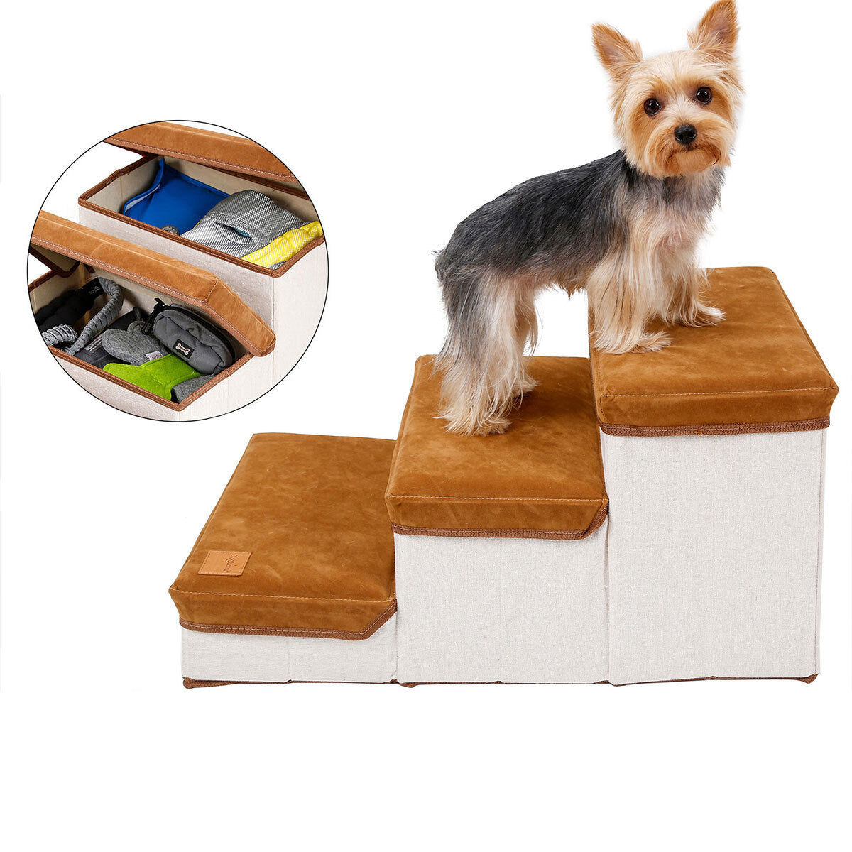 Foldable Pet Dog Stairs Portable Puppy Step Ladder Ramp for Bed Sofa Climbing AU