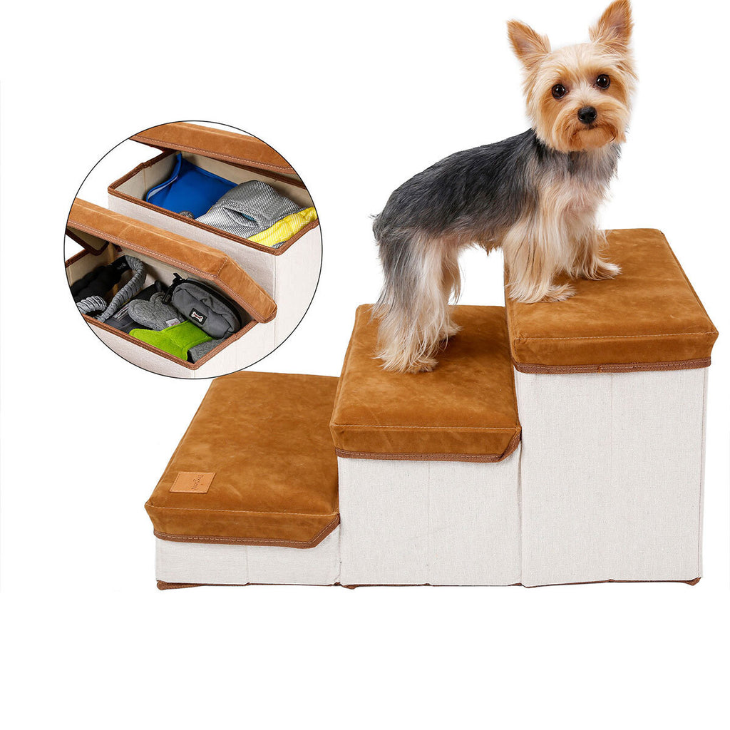 Foldable Pet Dog Stairs Portable Puppy Step Ladder Ramp for Bed Sofa Climbing AU