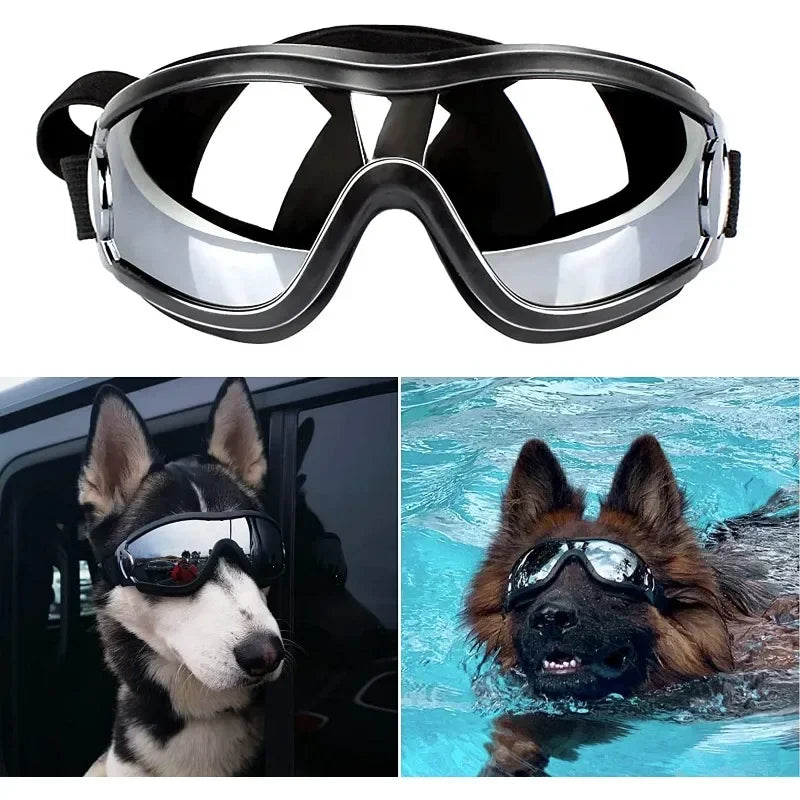 Dog Sunglasses Dog Goggles Adjustable Strap for Travel Skiing and Anti – OzzyCozyPaws