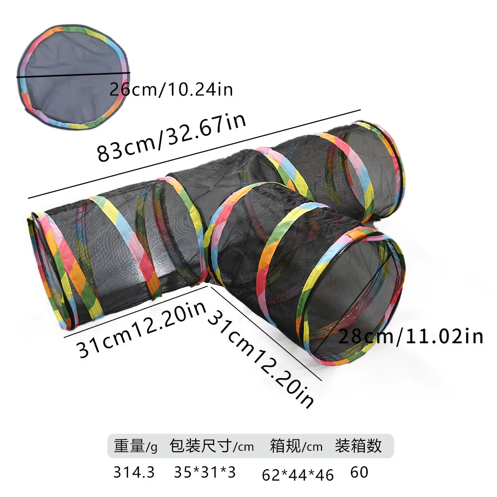 Cat Tunnel Portable Foldable Set Pet Rabbit Guinea Pig Tent Maze Channel Toy Dog Fence Pet Cage Large Space Multiple Gameplay