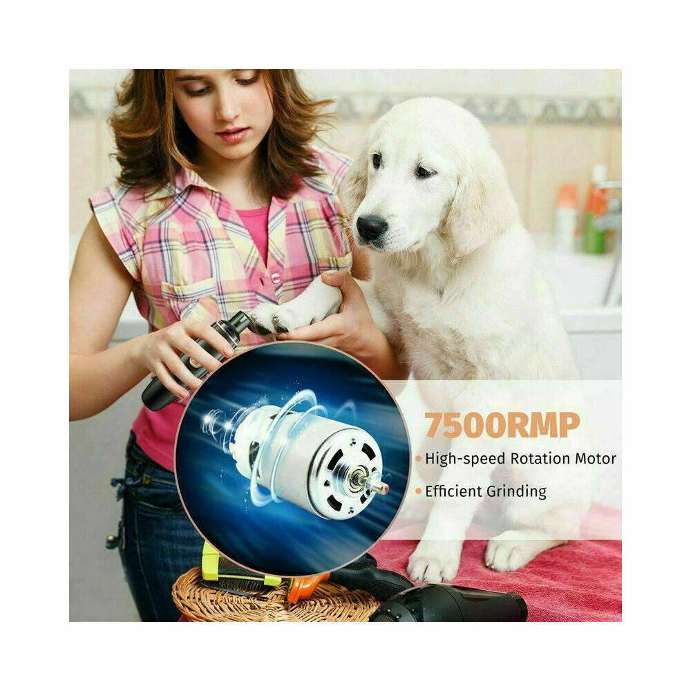 Electric Dog Toe Nail File Grinder Clippers Pet Cat Claw Grooming Trimmer Tools