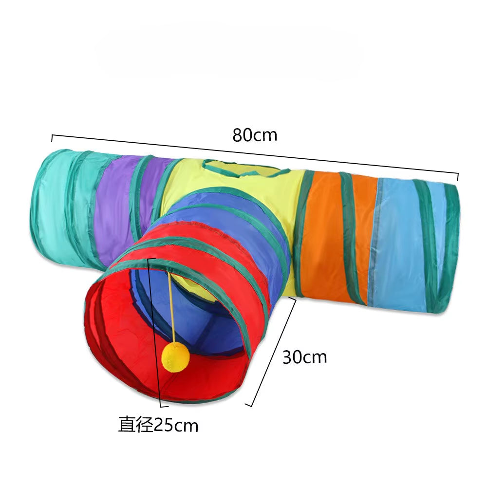 Cat Tunnel Portable Foldable Set Pet Rabbit Guinea Pig Tent Maze Channel Toy Dog Fence Pet Cage Large Space Multiple Gameplay