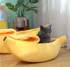 Creative Banana Shape Dog Cat Bed, Cute Banana Puppy Pad Kennel Warm and Soft Pet Cat Supplies Kitten Puppy Bed
