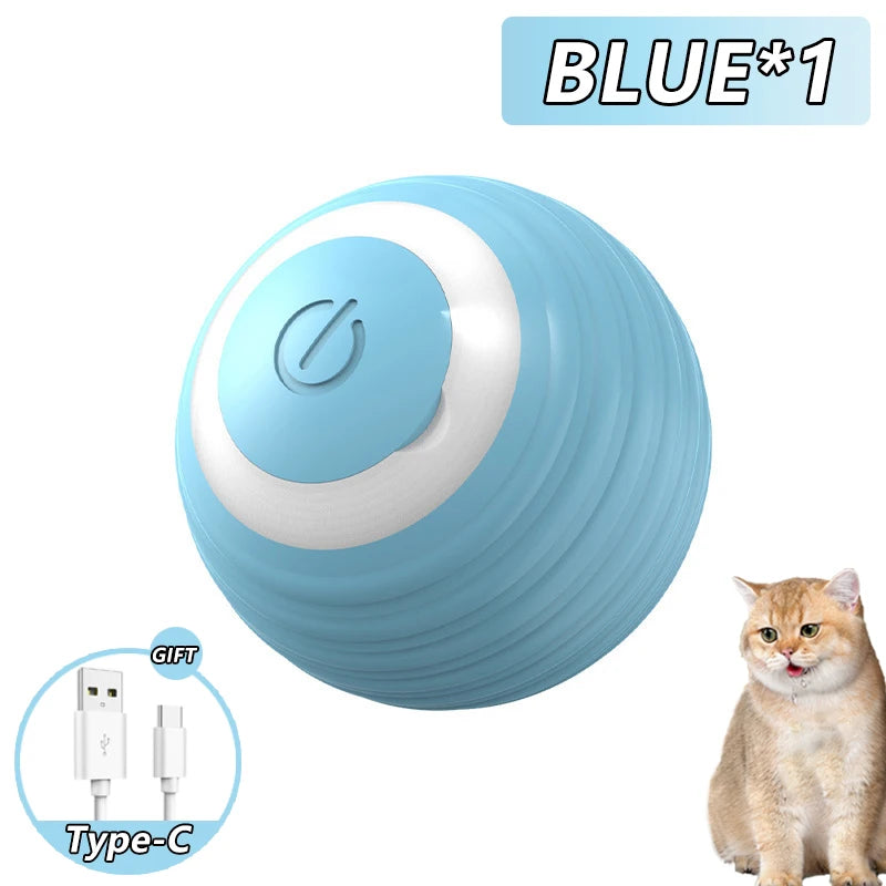Cat Interactive Bouncing Ball Smart Cat Toys USB Automatic Rolling Magic Ball Electronic Cat Dog Toy Cat Game Accessories