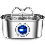 108Oz/3.2L Cat Water Stainless Steel Pets Dispenser with LED Light Silent Pump Automatic Fountain for Cat Dog Drinking Bowl
