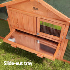 I.Pet Chicken Coop Rabbit Hutch Large Run Wooden Outdoor Pet Bunny Cage House