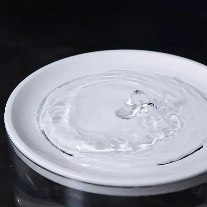 Automatic Circulating Pet Water Fountain Cat Mute Water Dispenser Dog Transparent Petal Water Filter off Power Outage