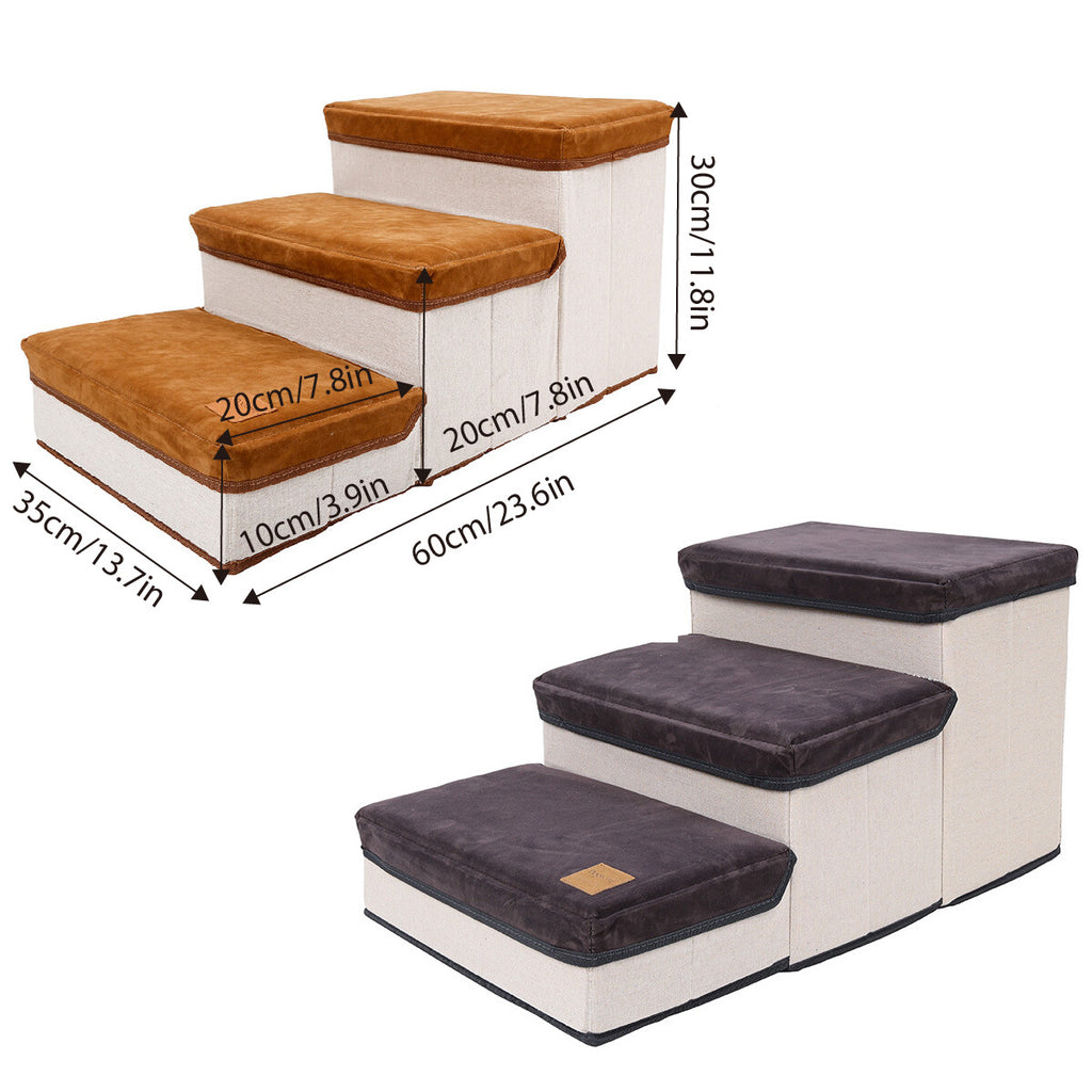 Foldable Pet Dog Stairs Portable Puppy Step Ladder Ramp for Bed Sofa Climbing AU