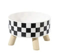 Pet Cat and Dog Bowl Polka-Dot Plaid Stainless Steel Anti-Slip Easy to Clean Indoor and Outdoor