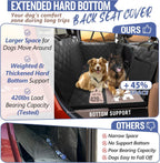 Back Seat Extender for Dogs Truck-Large Space, Dog Pet Seat Cover Back Seat Hard Bottom Holds 420Lb, Waterproof Dog Hammock for Crew Cab Trucks F150, RAM1500, Sierra, Tundra, Silverado, Black