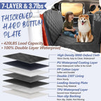 Back Seat Extender for Dogs Truck-Large Space, Dog Pet Seat Cover Back Seat Hard Bottom Holds 420Lb, Waterproof Dog Hammock for Crew Cab Trucks F150, RAM1500, Sierra, Tundra, Silverado, Black