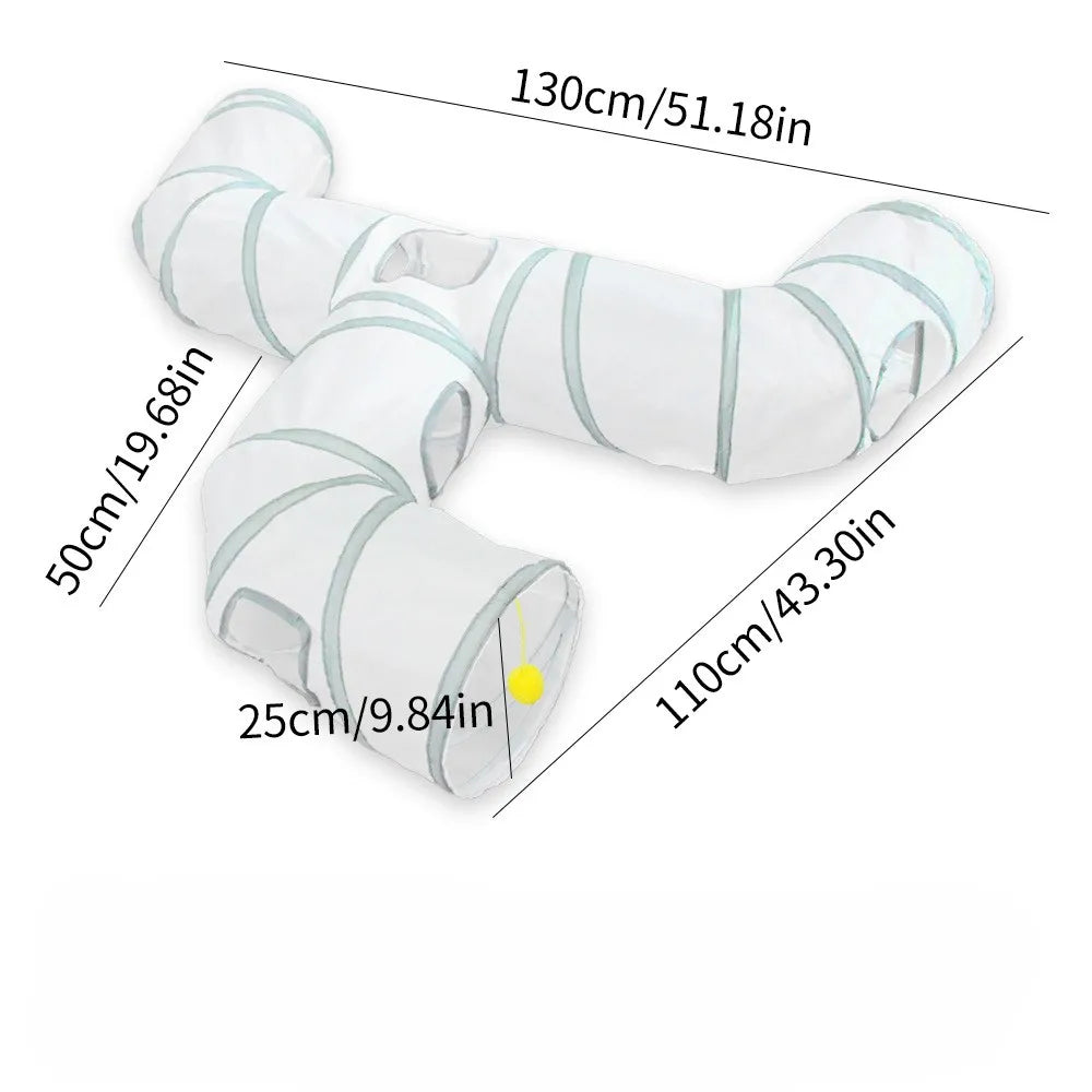 Cat Tunnel Portable Foldable Set Pet Rabbit Guinea Pig Tent Maze Channel Toy Dog Fence Pet Cage Large Space Multiple Gameplay
