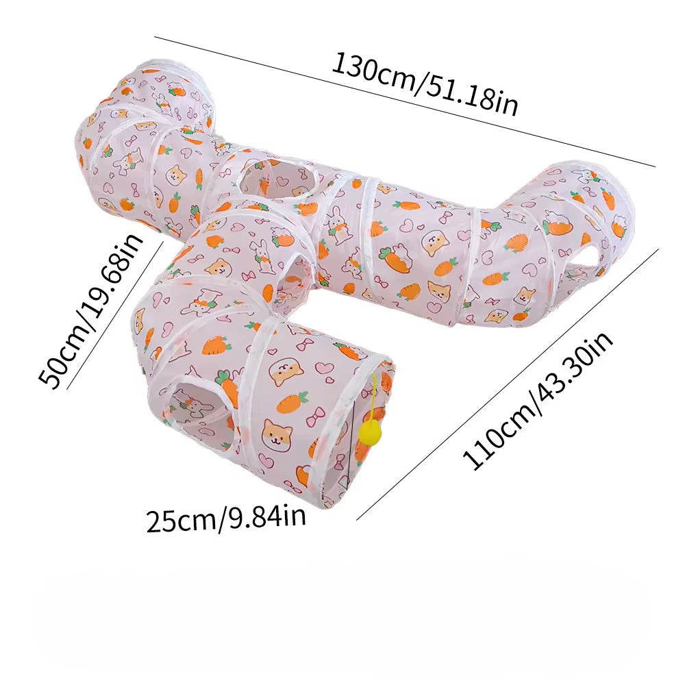 Cat Tunnel Portable Foldable Set Pet Rabbit Guinea Pig Tent Maze Channel Toy Dog Fence Pet Cage Large Space Multiple Gameplay