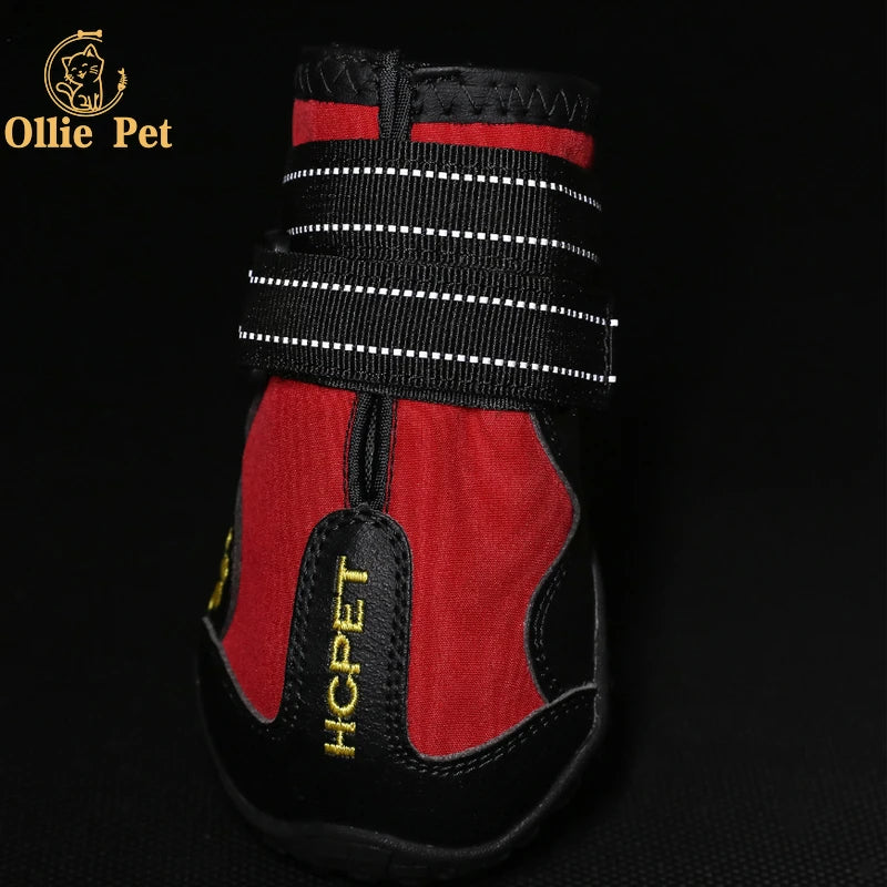 Dog Shoes Waterproof Anti-Slip Rain Boots Warm Snow Reflective for Small Large Pet Sports Training Protect Pet Feet 4Pcs