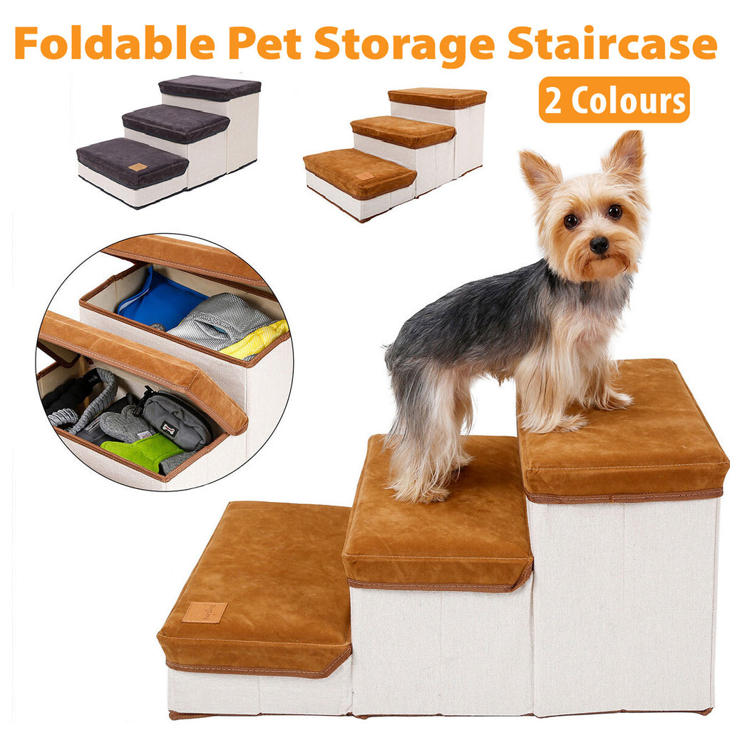 Foldable Pet Dog Stairs Portable Puppy Step Ladder Ramp for Bed Sofa Climbing AU