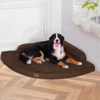 Large Dog Bed - Orthopedic Egg-Crate Memory Foam Dog Beds with Removable Washable Cover, Waterproof Pet Beds with Non-Slip Bottom, (Brown)