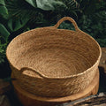 OUZEY Rattan Weaving Basket for Cat Comfortable Sleeping Pet Dog Bed Summer Cool Weave Cat House Donut round Kitten Puppy Bed