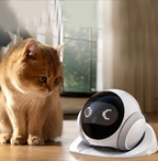 Portable AI Pet Camera with Battery Power, Two-Way Audio, Motion Detection, and Video Recording for Indoor Surveillance