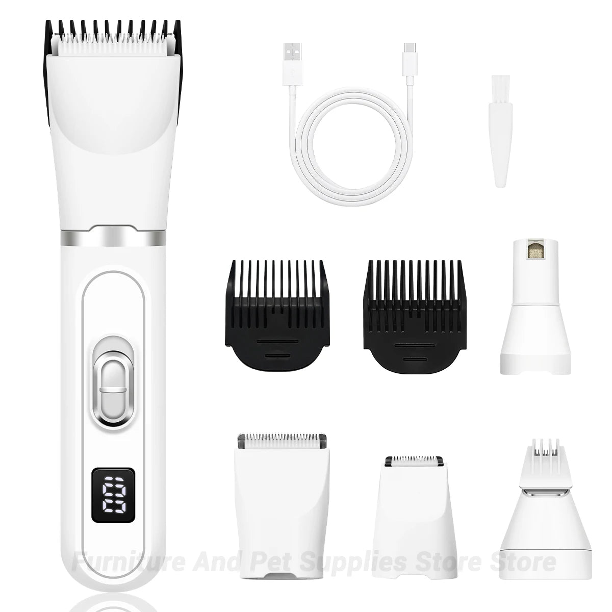 4-In-1 Pet Grooming and Care Set 4Different Blades Pet Hair Shaver Low Noise Pet Clippers Rechargeable Cordless Safe Dog Trimmer