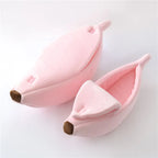 Winter Banana Cat Bed House Funny Cute Cozy Cat Mat Beds Warm Durable Portable Pet Basket Kennel Dog Cushion Cat Supplies Winter