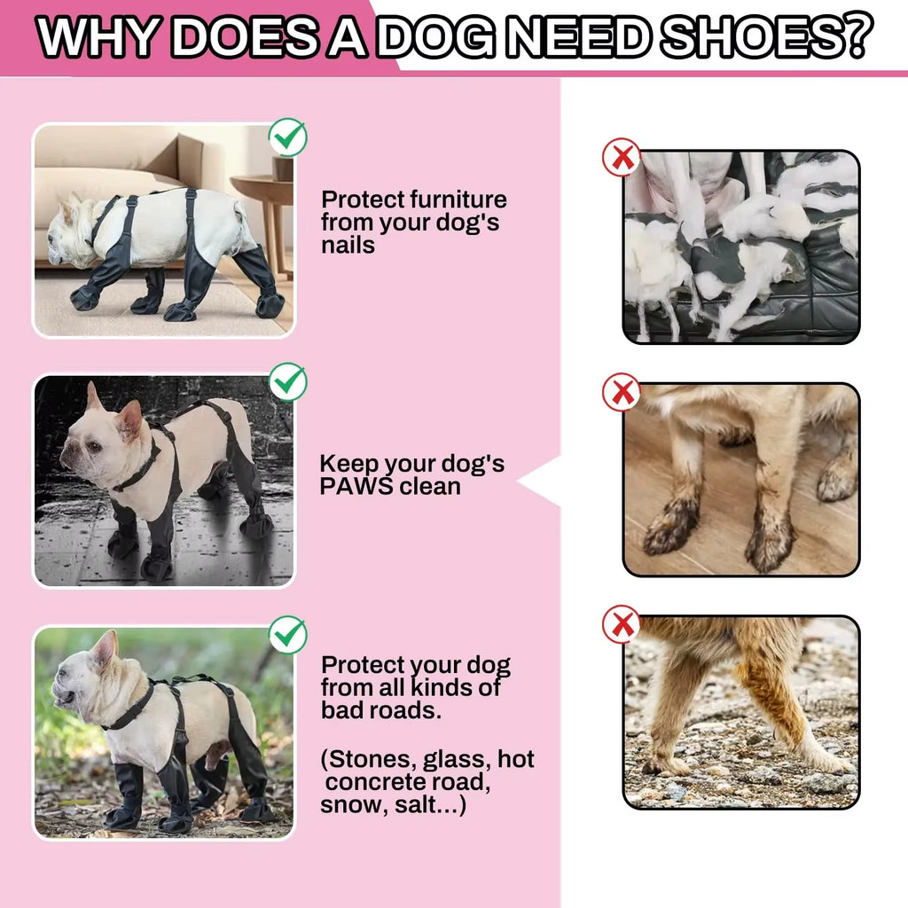Waterproof Dog Boots Outdoor Shoe Accessory for Corgi Poodle Bulldog Frenchie - Galosh Dog Booties for Pet Safety and Comfort