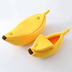 Creative Banana Shape Dog Cat Bed, Cute Banana Puppy Pad Kennel Warm and Soft Pet Cat Supplies Kitten Puppy Bed