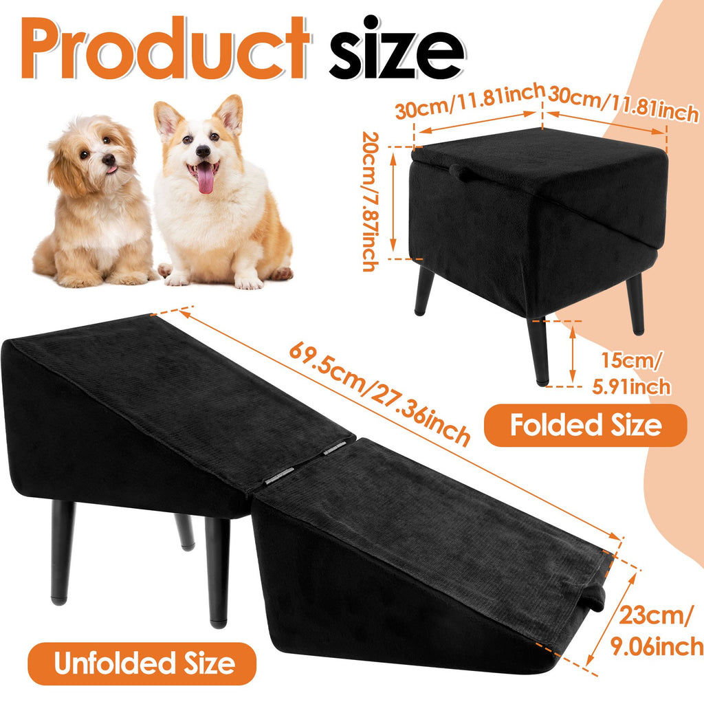 Convenient Split Ottoman Dog Ramp Sturdy Nonslip Dog Ramp Ottoman Compact Tybjg