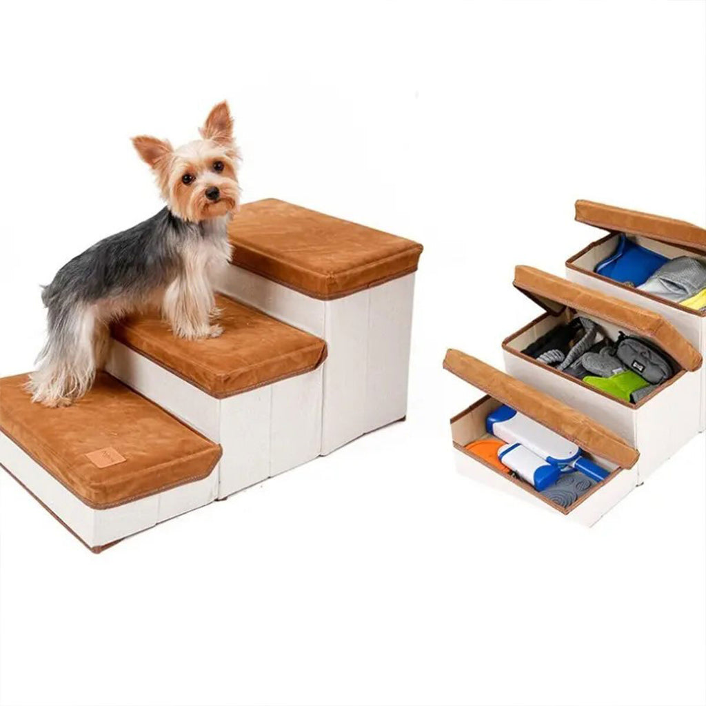 Foldable Pet Dog Stairs Portable Puppy Step Ladder Ramp for Bed Sofa Climbing AU