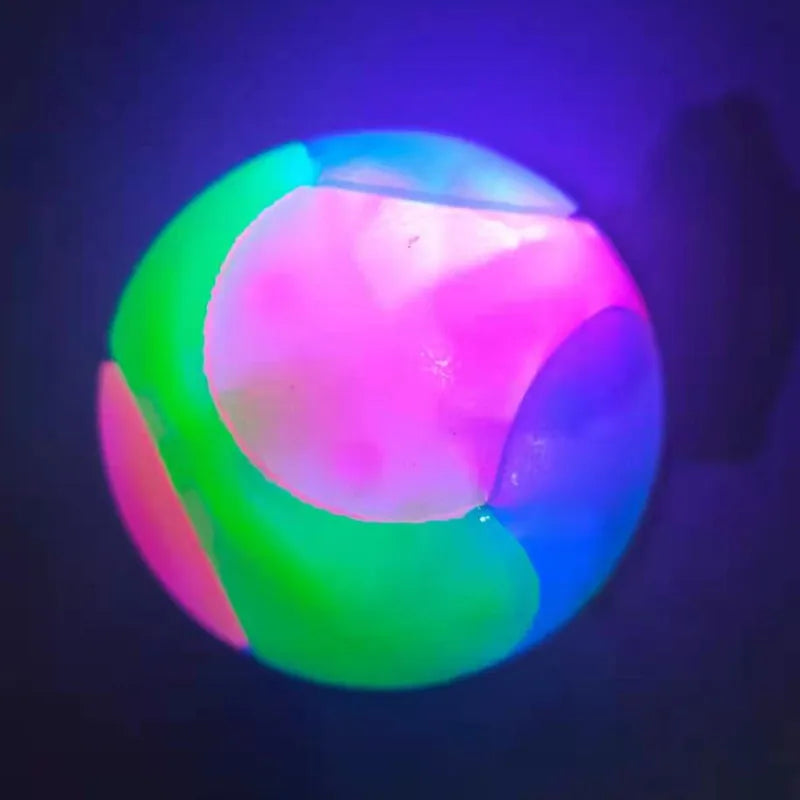 Fun Pet Toys Small Dog Flash Ball Dog Toys Ball TPR Three Color Glowing Elastic Ball Dog Training Throwing the Ball Dogball