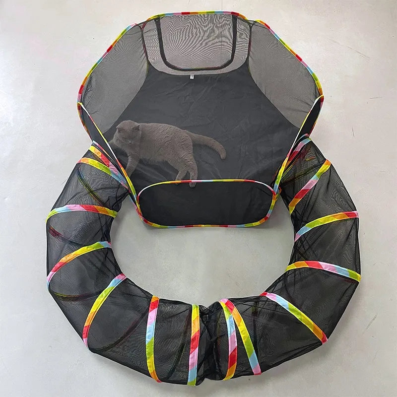 Cat Tunnel Portable Foldable Set Pet Rabbit Guinea Pig Tent Maze Channel Toy Dog Fence Pet Cage Large Space Multiple Gameplay