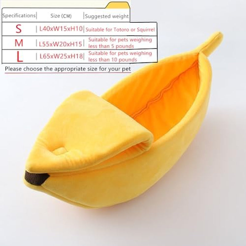 Creative Banana Shape Dog Cat Bed, Cute Banana Puppy Pad Kennel Warm and Soft Pet Cat Supplies Kitten Puppy Bed