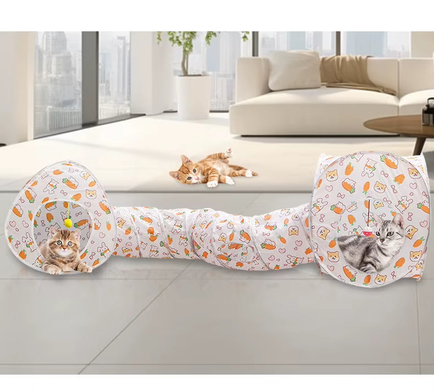 Cat Tunnel Portable Foldable Set Pet Rabbit Guinea Pig Tent Maze Channel Toy Dog Fence Pet Cage Large Space Multiple Gameplay