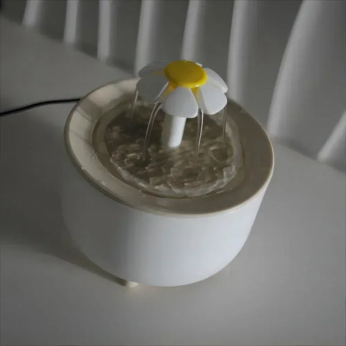 Automatic Circulating Pet Water Fountain Cat Mute Water Dispenser Dog Transparent Petal Water Filter off Power Outage