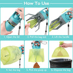 Portable Lightweight Dog Pooper Scooper with Built-In Poop Bag Dispenser Eight-Claw Shovel for Pet Toilet Picker Pet Products