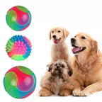 Fun Pet Toys Small Dog Flash Ball Dog Toys Ball TPR Three Color Glowing Elastic Ball Dog Training Throwing the Ball Dogball