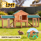 I.Pet Chicken Coop Rabbit Hutch Large Run Wooden Outdoor Pet Bunny Cage House
