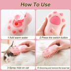 Cat Dog Massager Electric Cleaning Comb 3 in 1 Pet Cat Dog Steam Brush Electric Spray Brushes Pet Grooming Hair Removal Combs