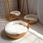 Cloudbed - Eco-Friendly Woven Dog Bed Sofa – Breathable Bamboo Style Pet House for Indoor Dogs & Small Pets