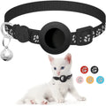 Airtag Pet Collar for Girl Boy Cats , Reflective Kitten Collar with Apple Air Tag Holder and Bell Quick Breakaway Release