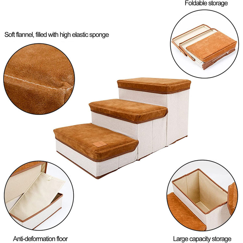 Foldable Pet Dog Stairs Portable Puppy Step Ladder Ramp for Bed Sofa Climbing AU